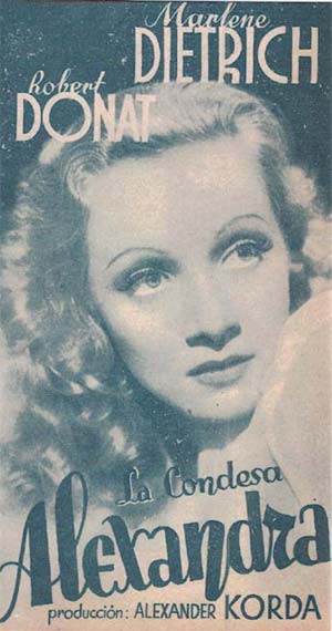 [Programa de mano de película]. La condesa Alexandra