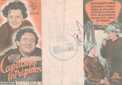 [Programa de mano de película]. Capitanes intrépidos