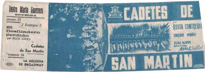 [Programa de mano de película]. Cadetes de San Martín