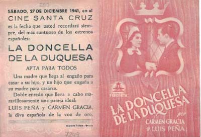 [Programa de mano de película]. La doncella de la duquesa