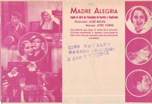 [Programa de mano de película]. Madre alegría