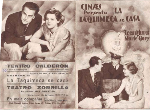 [Programa de mano de película]. La Taquimeca se casa