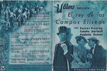 [Programa de mano de película]. El rey de los campos eliseos