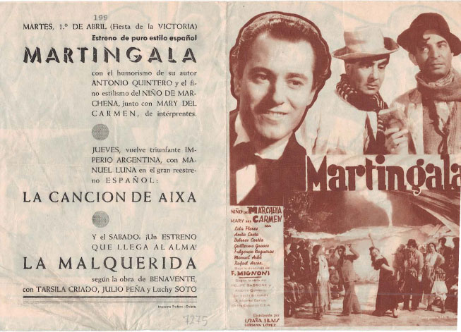[Programa de mano de película]. Martingala