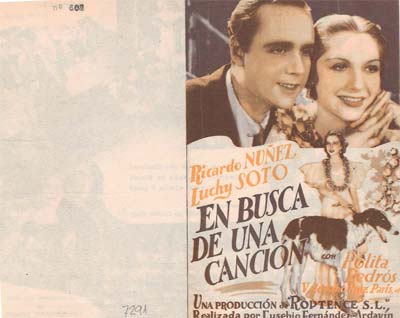 [Programa de mano de película]. En busca de una canción.