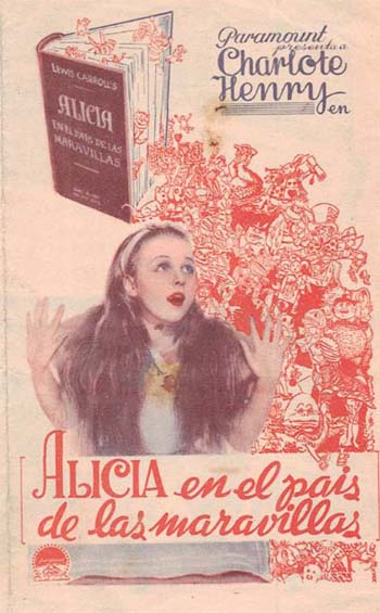 [Programa de mano de película]. Alicia en el país de las maravillas